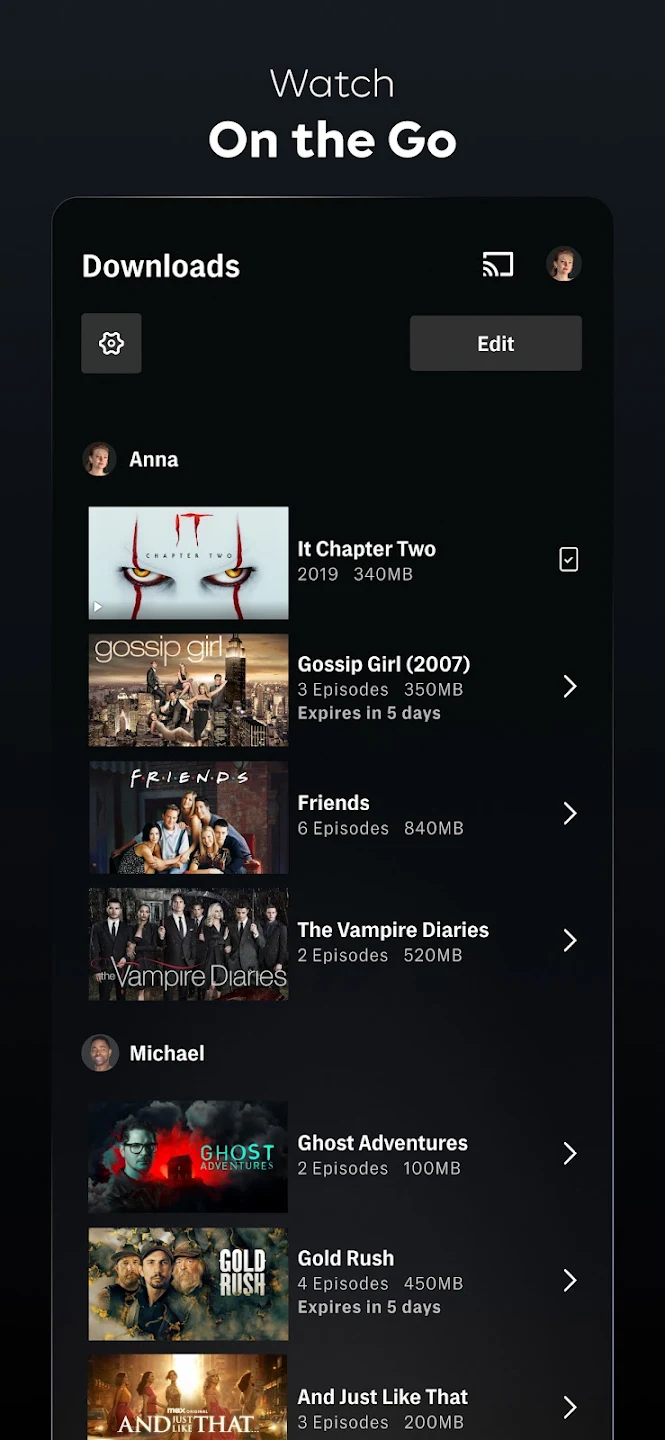 GGTV downloads screen