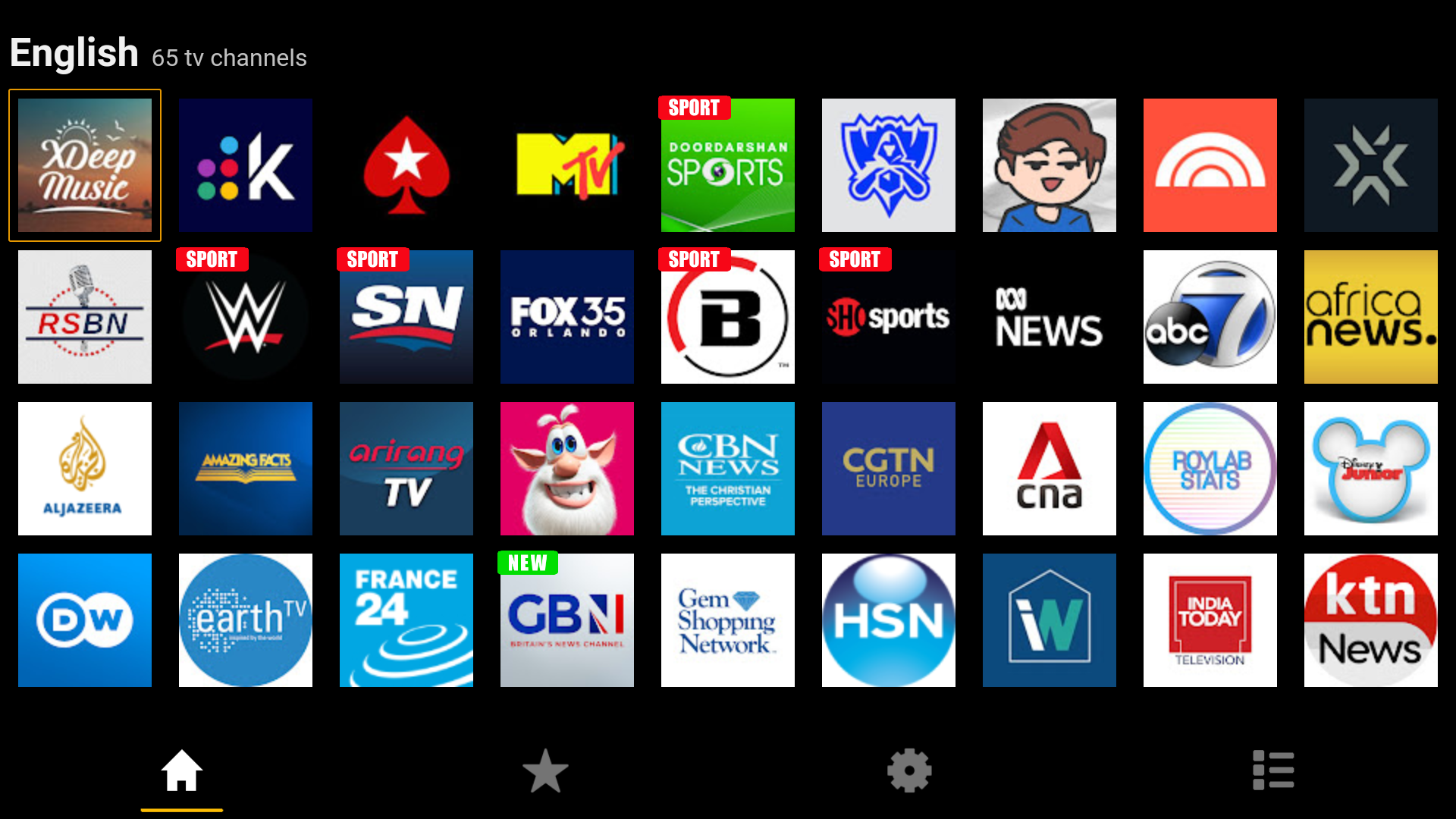 TV channels from around the world